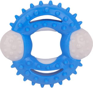 Inspired Deals Durable Dog Chew Toy For Teeth Cleaning, Interactive TPR Dental Chew Ball For Dogs Blue