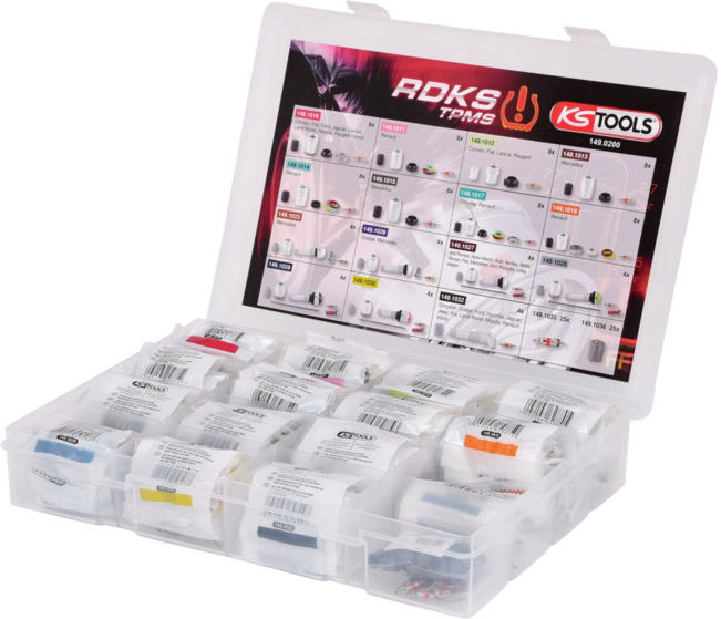 KS Tools Coffret de réparation du système de pression de pneus pour valves TPMS, 142 pcs. (149.0200)