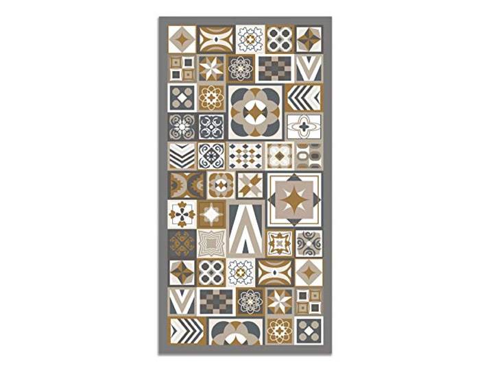 Panorama Tapis Vinyle - Modèle Style Carreaux Ciments Orange 60x200 cm - Différentes Tailles - Deco Maison\, Cuisine\, Chambre et Exterieur