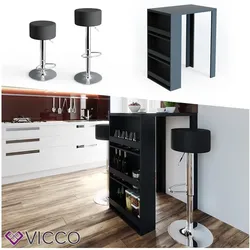 VICCO Bartisch Bar Tresen drei Farben Bartresen Stehtisch Tisch Tisch Bistrotisch inkl. Barhocker