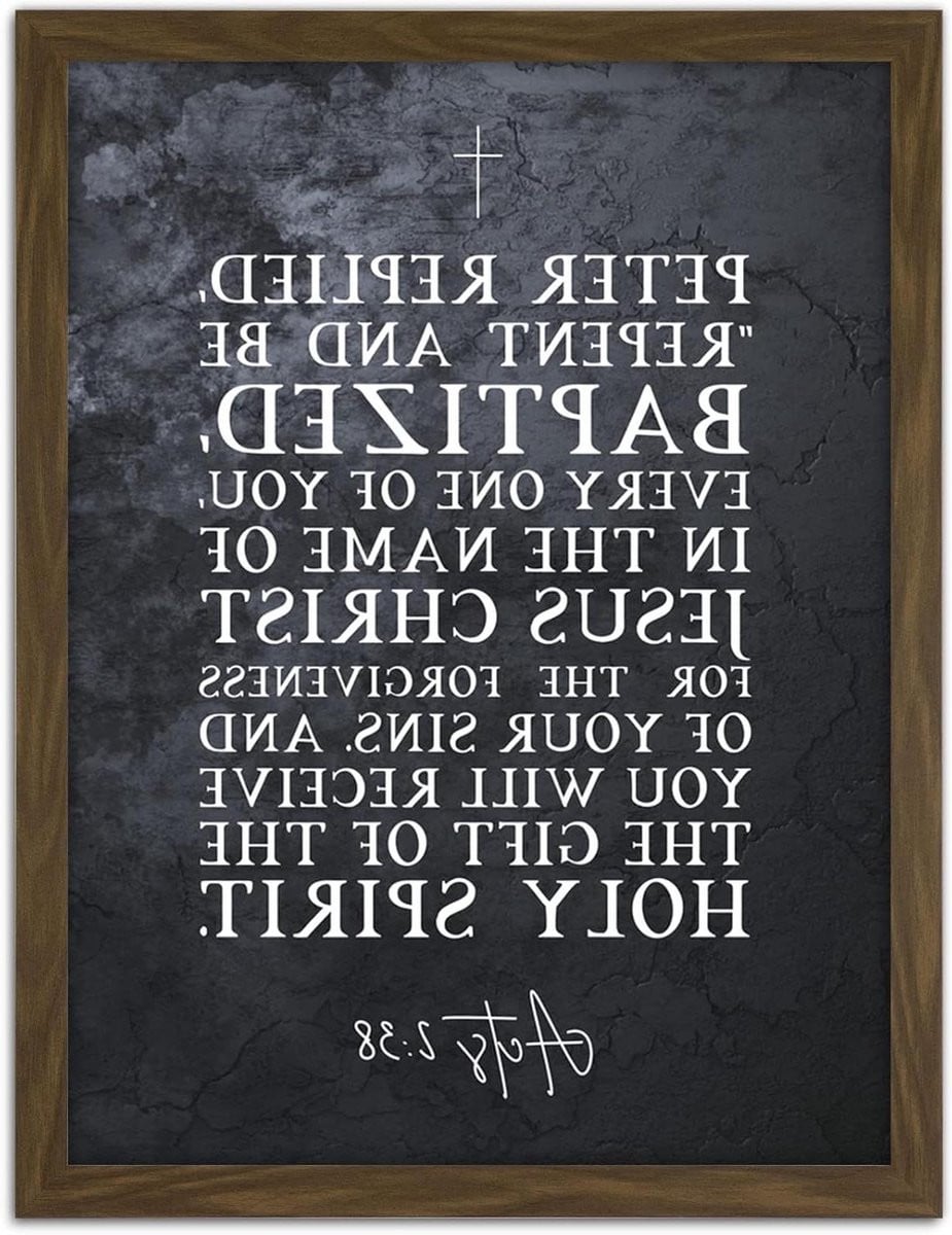 Christelijke Poster met Bijbelvers en Typografie - Wanddecoratie voor Volwassenen - 51 x 66 cm - Bruin
