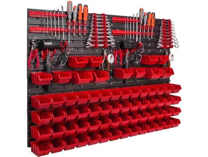 Étagère murale - BOTLE - 115x78 cm - Rouge - Empilable