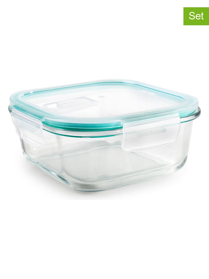 Ibili 3er-Set: Frischhaltedosen ''Basic'' in Türkis - 320 ml - onesize