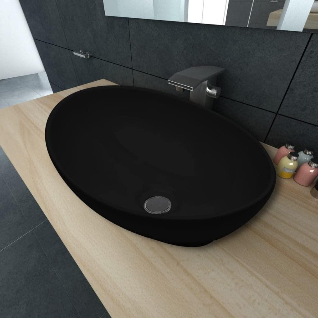 Ovale Keramische Wastafel voor Badkamer en Toilet - Countertop