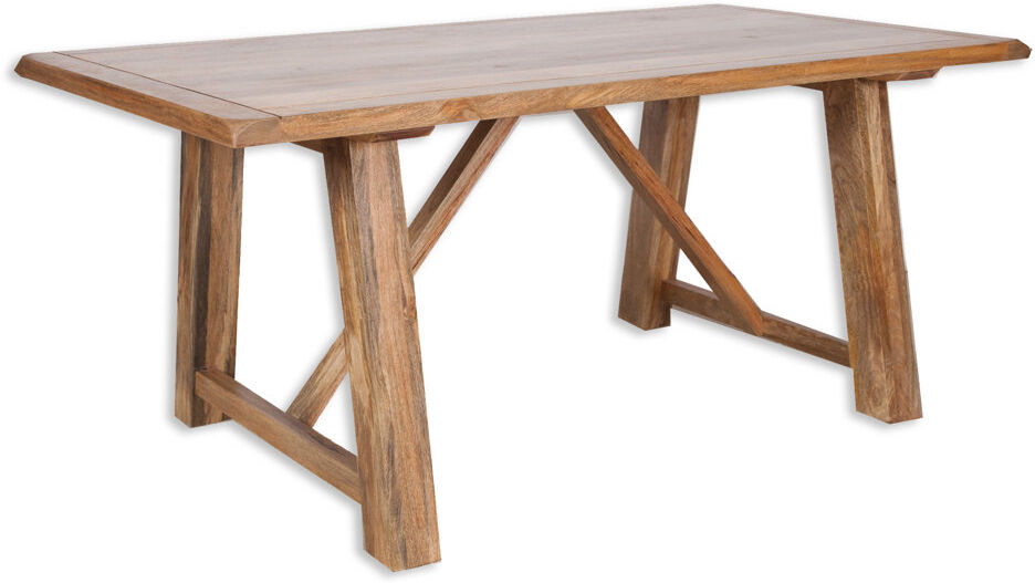 Union Rustic Amesbury Mango Rectangular Wood Top Dining Table with Wood Base H76 x L175 x W90cm