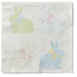 Sovie HOME Serviette Ruby in Pastell aus Tissue 33 x 33 cm, 20 Stück - Hasen Frühling Ostern