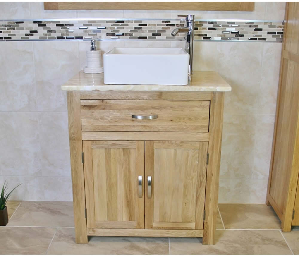 Belfry Bathroom Deeter 750 mm Freestanding Single Vanity with Vessel Ceramic Basin Golden Onyx 750mm W