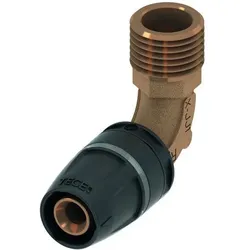 TECE, Rohrverbindungstechnik, TECElogo Push Winkelübergangsnippel, Rotguss/Siliziumbronze (Winkelverbindung)