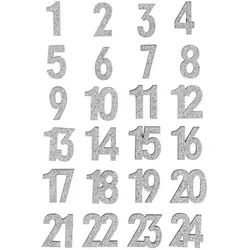 Adventskalenderzahlen "Glitzer", silber