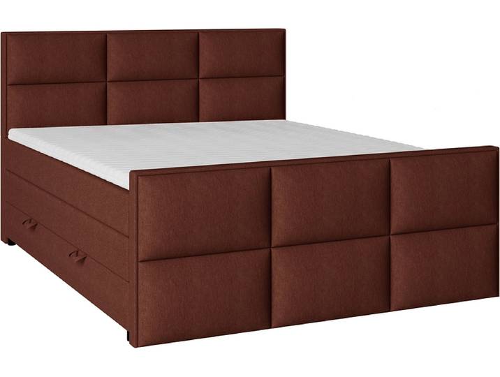 Boxspringbett EMPIRE terrakotta 140x200cm halbfest