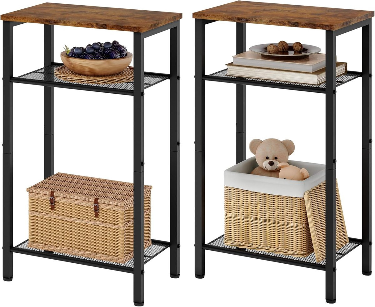 Hoctieon Trapse Bijzettafel - Modern Houten Telefoontafel voor Woonkamer, Slaapkamer of Kantoor