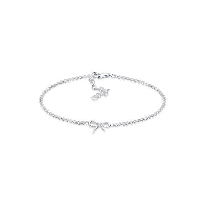 Armband ELLI DIAMONDS "Schleife Diamant (0.015 ct) 925 Sterling Silber", silber, Armbänder, Damen, 19cm,mit Diamanten, Silber 925 (Sterlingsilber), Armband