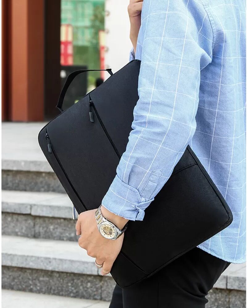 INF 14-Zoll Oxford Stoff Laptoptasche - Stoßfest, Wasserdicht und Kratzfeste Schutzhülle Schwarz