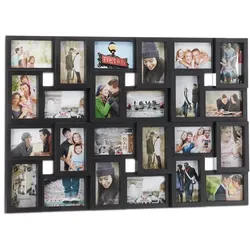 Relaxdays Bilderrahmen Collagen 24 Bilder Schwarz