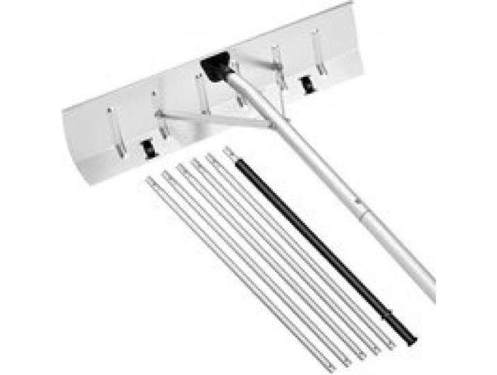 VEVOR Schnee Dachrechen, 66 cm Alu-Klinge, 142–606 cm verstellbarer Schneeschieber mit Rädern, Schneeräumwerkzeug mit rutschfestem Griff, Hausdachrechen zum Entfernen von Laub & Schnee