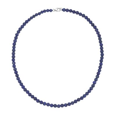 Silberkette SMART JEWEL "mit Edelsteinen oder Perlen, Silber 925", blau, Halsketten, Damen, 45cm, Silberkette