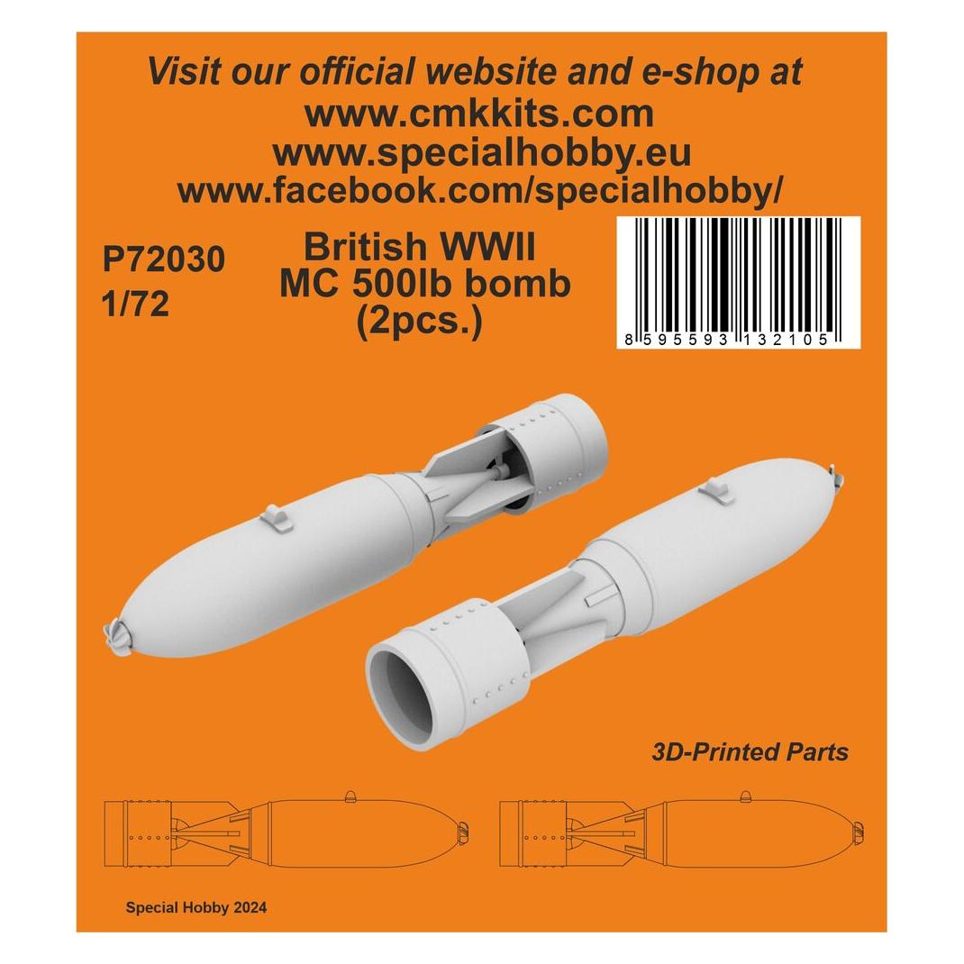CMK British WWII MC 500lb bomb Mk.IV (2pcs.) (129-P72030)
