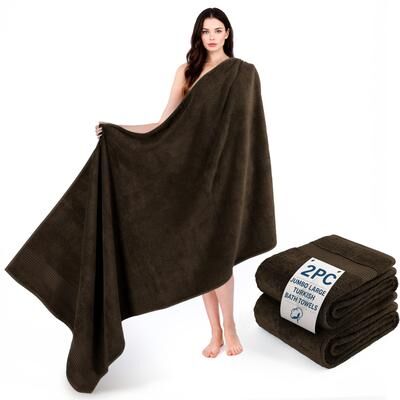 "American Soft Linen 100% Cotton Bekos Collection 2 Packed 35x70"" Large Jumbo Bath Towel"