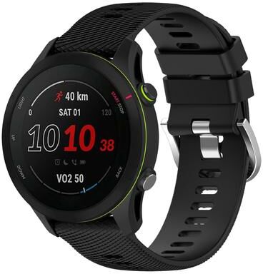 Everyday Crate Garmin Forerunner 255 Silicone Watch Band 22mm Cross Textured Replacement Watch Strap black