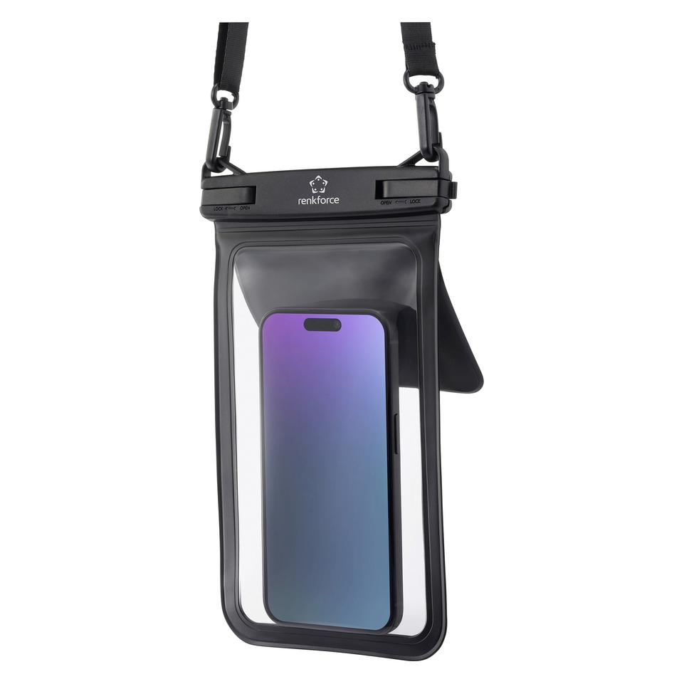 Renkforce Wasserdichte Smartphone Hülle Outdoorcase Universal Black, Transpare (Universal) (RF-6956970)