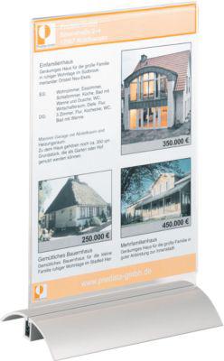 Durable Tischaufsteller, Acrylhalter und Aluminium-Fuß, DIN A5