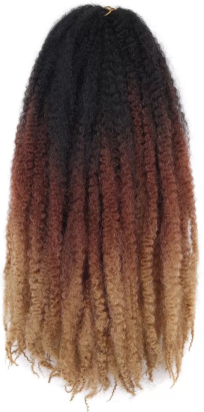 INF Afro Kinky Curly Dreadlock Perücke in gemischten Farben - Häkelzöpfe Haarverlängerung