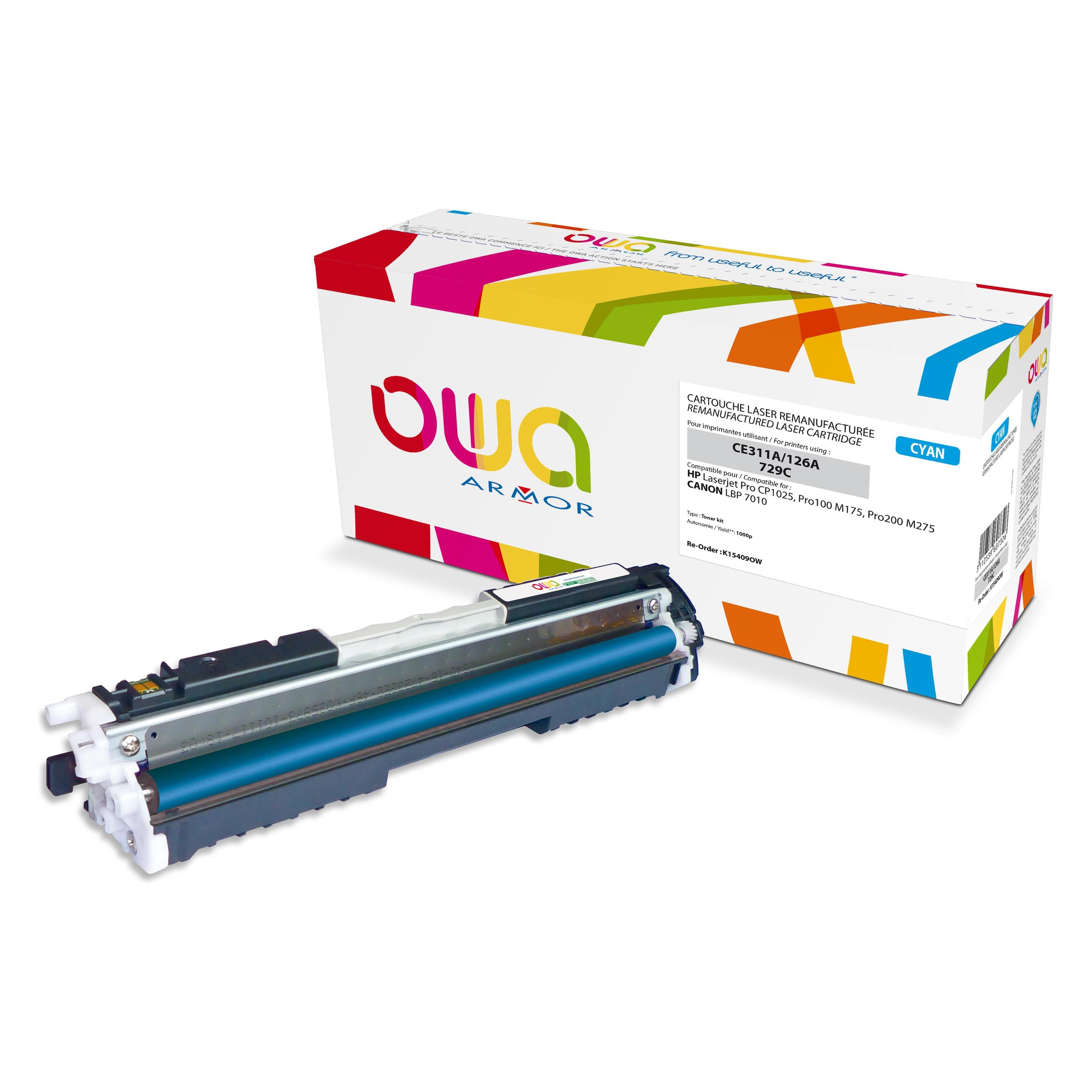Armor OWA Armor K15409OW - Cyan - HP - Laserjet Pro CP1025 - Pro100 M175 - Pro200 M275 - CANON LBP 7010 - CE3 (C) (K15409OW)
