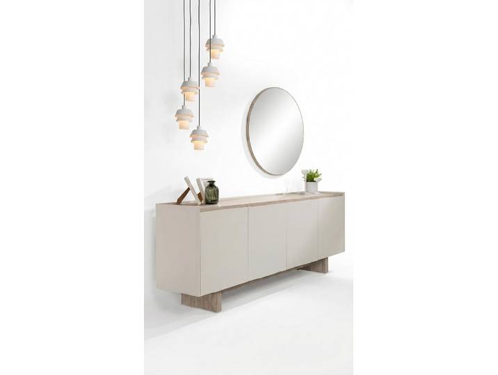 JVmoebel Sideboard Konsole Mit Spiegel Beige Modern Edeltisch Sideboard Kommode (2 St., 2-tlg)