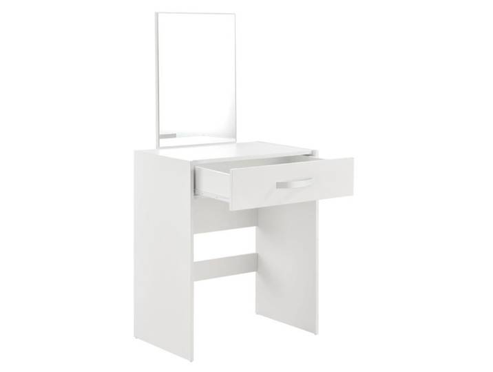 Coiffeuse avec miroir tiroir tabouret commode de coiffure 132 cm blanc 03_0005019