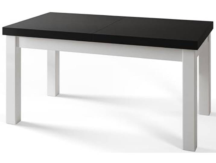 Rechteckiger Esstisch Ausziehbar, Holzbeinen, 160 - 210 cm, Schwarz Moderner Wohnzimmertisch, Küchentisch und Esszimmertisch, Tisch mit stabile Konstruktion, Kollektion Classico