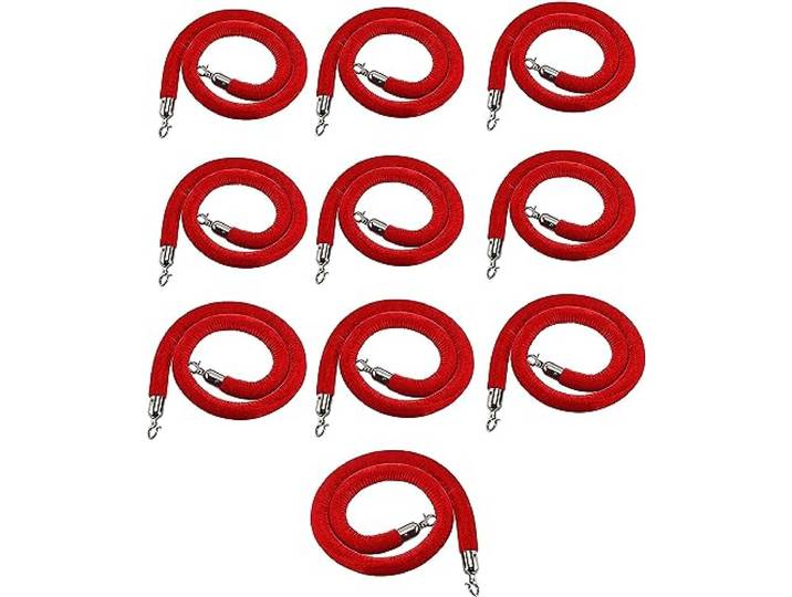 Abspannseil, Absperrseil im 1er-, 2er-, 3er- oder 4er-Pack, mit flexiblem Schaumstoffkern und Stützen for Warteschlangen(10 Pack,200cm/79 in)