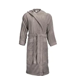 The One Towelling Unisex Bathrobe Hooded Bademantel T1-BH taupe L/XL