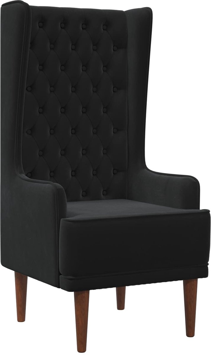 vidaXL Chesterfield stoel met hoge rugleuning - Zwart fluweel