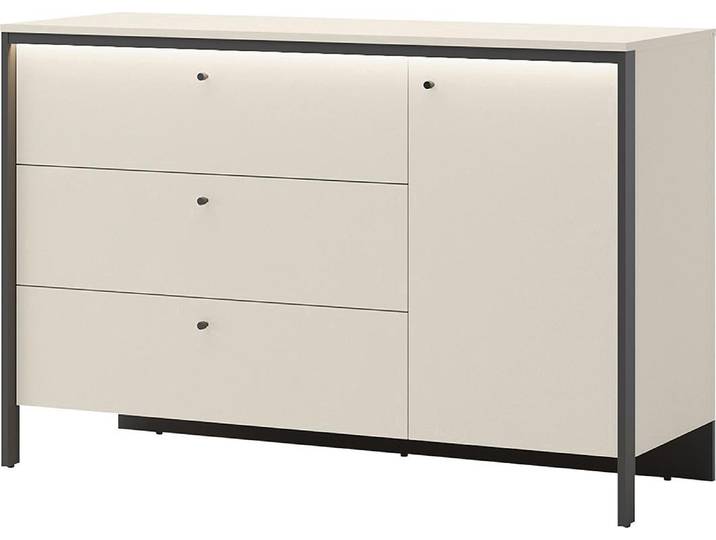 Best Mobilier Kimi - commode 3 tiroirs et 1 porte - led inclus \, Beige