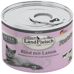 LandFleisch Cat Adult Pastete Rind&Lamm | 6x 195g Katzenfutter