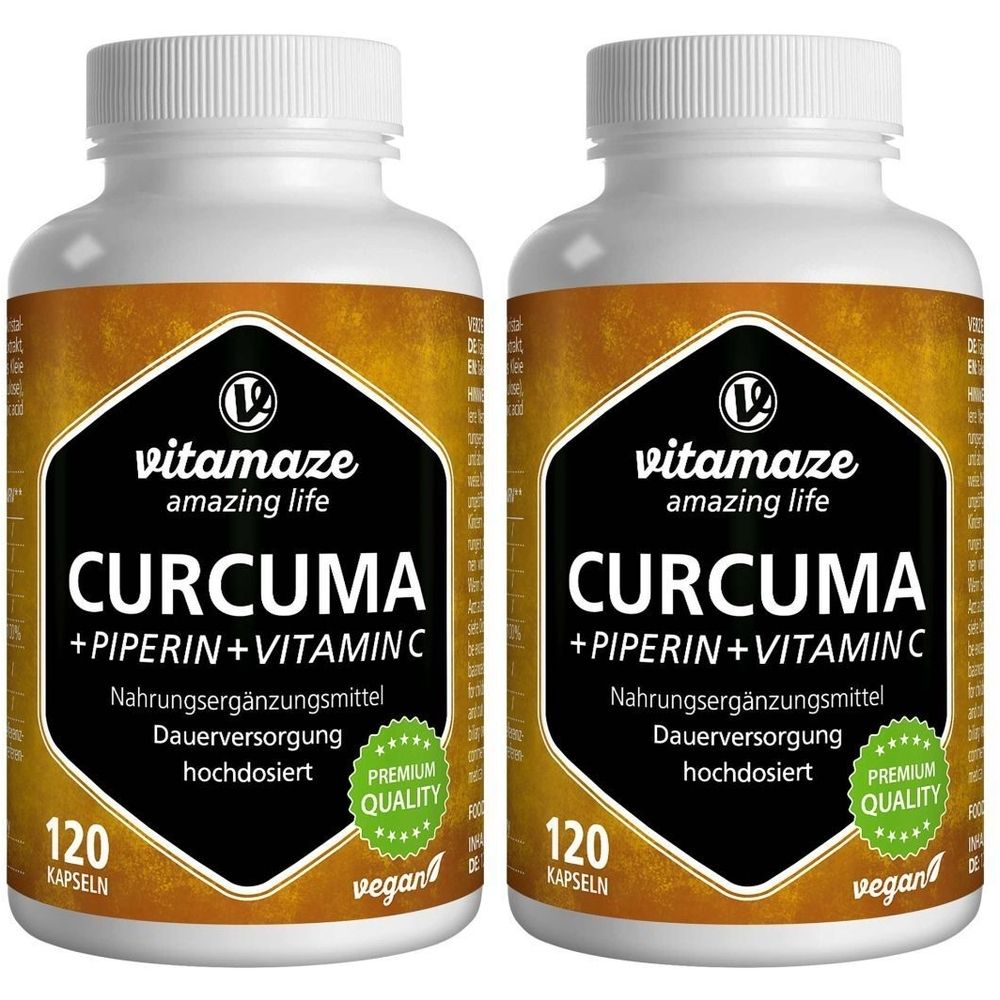 Curcuma + Piperin Vitamin C vegan x2 2x120 St Kapseln