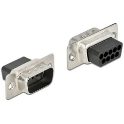 DELOCK D-Sub 9 Pin Crimp Stecker, Metall, 4 Stück