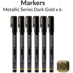 Gaahleri Metallic Series Markers * 6 Dark Gold