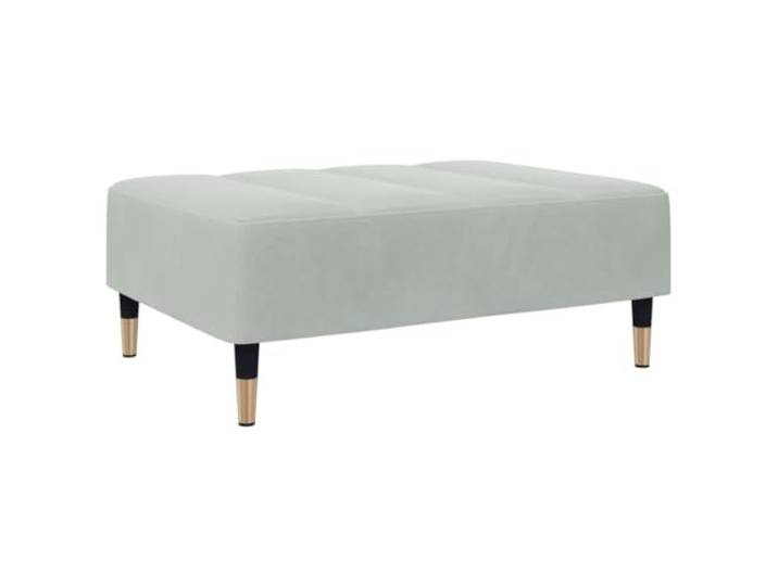 HFXHIJXQ Fußhocker Samt Hellgrau Polsterhocker Couchhocker 77x55x31 cm Weiche Polsterung aus Schaumstoff mit stabilem Sperrholzrahmen und Metallbeinen für Wohnzimmer und Schlafzimmer.