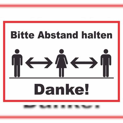 HB-Druck Bitte Abstand halten Schild A0 (841x1189mm)