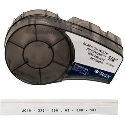 Brady, Klettband, BradyGrip Etikettenband mit Hakenverschluss, Polypropylen, 6.35mm x 3m, Weiss (6.35 mm)