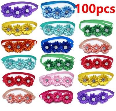 Uplift Picks Dog Bow Tie Flower Collar Accessories For Small Dogs Cats And Puppies 100 Pcs