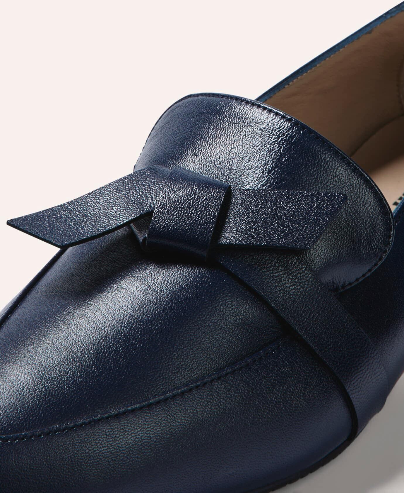 Walbusch Soft Loafer mit Schleife, , Farbe Blau, 37, dekorative Schleife weiche Vorderfußpolsterung Damen