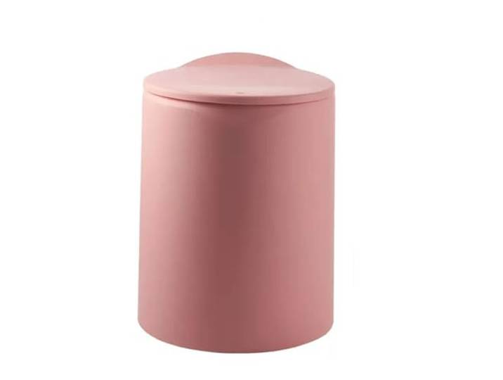 Haushaltsmülleimer Drücken Sie Den Mülleimer Mit Deckel(Pink,Groß)