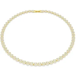 Swarovski  Una Angelic Halskette Rundschliff, Klein, Weiß, Goldlegierungsschicht