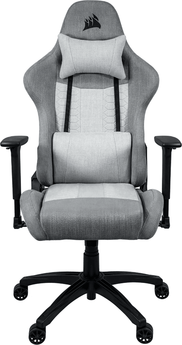 Silla gaming - Corsair TC100 Relaxed, Transpirable, Reposabrazos 2D, Inclinación 160°, Gris