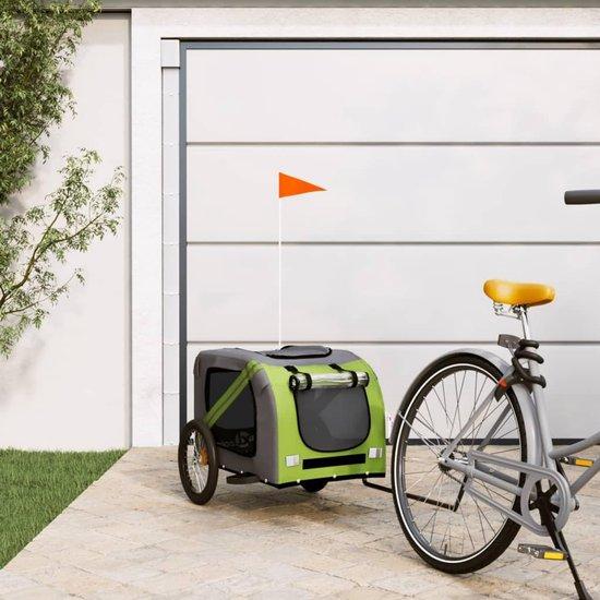 Fahrradanhänger für Hunde - Hundeanhänger, Reisebuggy - Bequemer Transport - Robuster Eisenrahmen - 133 cm Länge - Grün-Grau