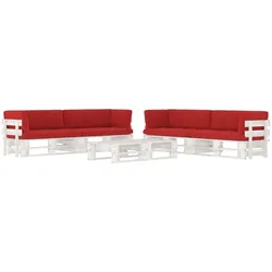 vidaXL 6-tlg. Paletten-Lounge-Set Weiß Imprägniertes Kiefernholz