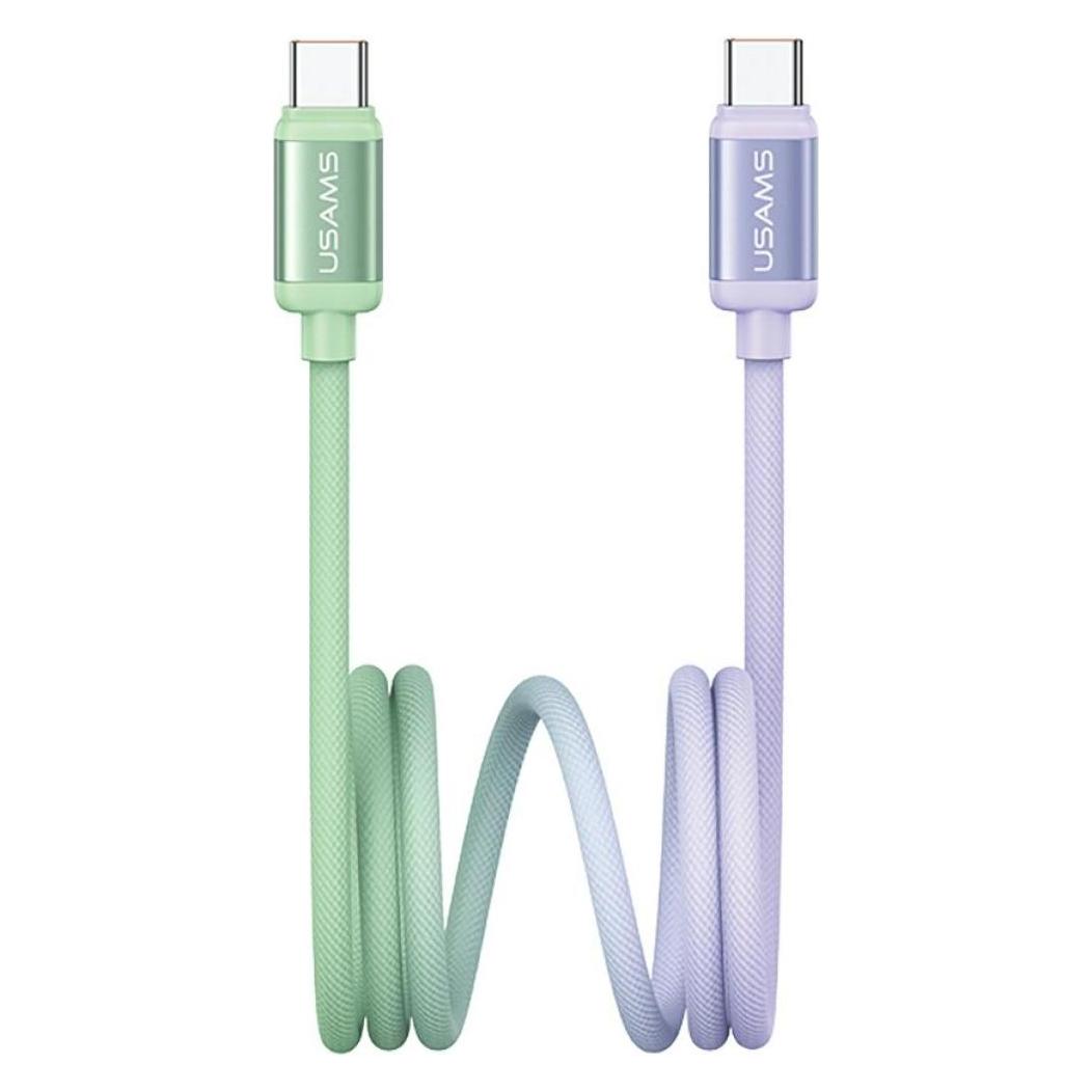 Usams Cable Bicolor Series SJ756 PD 60W USB-C/USB-C 1.2m green and purple (1.20 m, 60 W) (SJ756USB02)