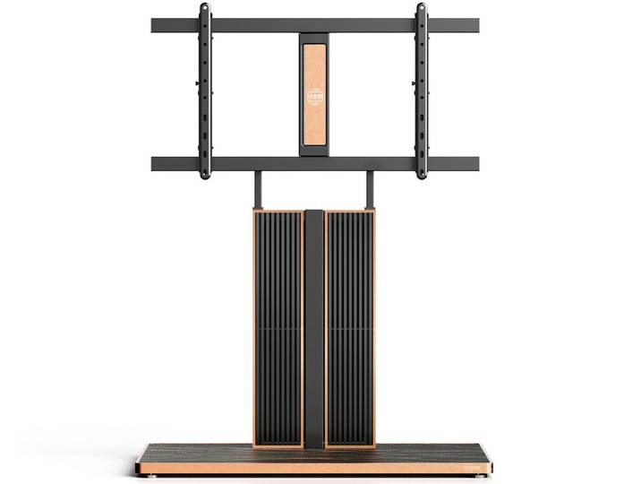 FITUEYES TV-Ständer aus Massivholz, höhenverstellbar, 75-100 Zoll, (bis 100 Zoll, mit Kabelmanagement)